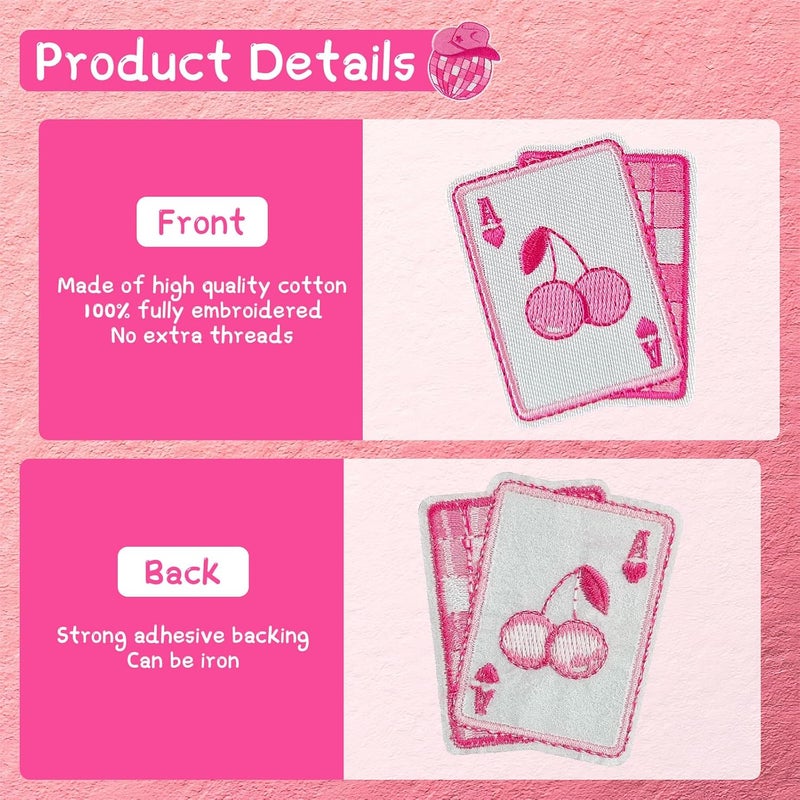 RF-patch 45Pcs Iron on Patches for Girl, Embroidered Pink Iron on/Sew on Patches for Clothes, Hats, Jeans, Jacket - Image 5